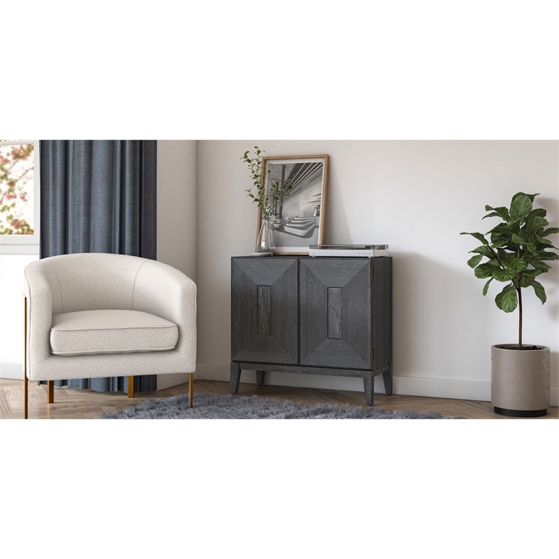 NPD Furniture Covey Cabinet 2 Doors in Brushstroke Black
