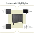 NPD Furniture Covey Cabinet 2 Doors in Brushstroke Black