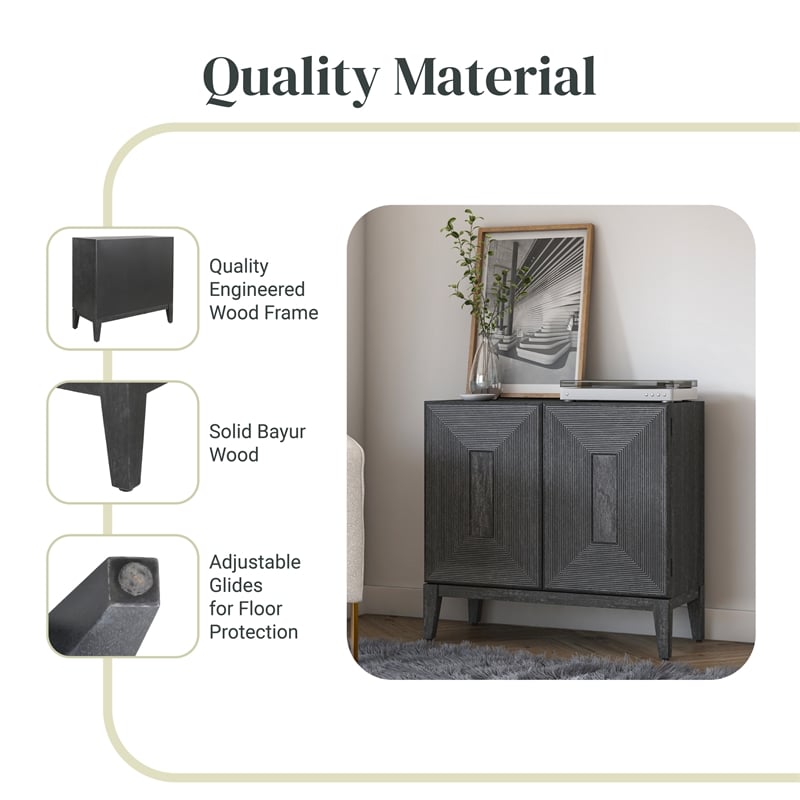 NPD Furniture Covey Cabinet 2 Doors in Brushstroke Black