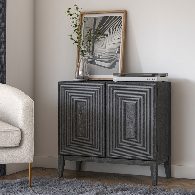 NPD Furniture Covey Cabinet 2 Doors in Brushstroke Black