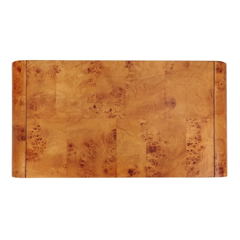 NPD Furniture Adriel Burl Wood Coffee Table in Golden Brown Burl
