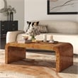 NPD Furniture Adriel Burl Wood Coffee Table in Golden Brown Burl
