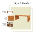 NPD Furniture Adriel Burl Wood Coffee Table in Golden Brown Burl
