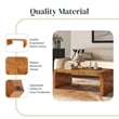 NPD Furniture Adriel Burl Wood Coffee Table in Golden Brown Burl