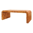 NPD Furniture Adriel Burl Wood Coffee Table in Golden Brown Burl