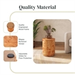 NPD Furniture Arsenio Burl Wood Round Side/End Table in Golden Brown Burl