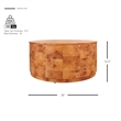 NPD Furniture Arsenio Burl Wood Round Coffee Table in Golden Brown Burl