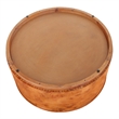 NPD Furniture Arsenio Burl Wood Round Coffee Table in Golden Brown Burl