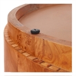 NPD Furniture Arsenio Burl Wood Round Coffee Table in Golden Brown Burl
