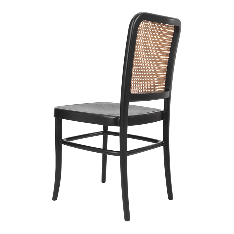 NPD Furniture Sonora Rattan Dining Side Chair Wood Seat (Set of 2)