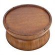 NPD Furniture Bernie Round Wood Coffee Table in Java Brown