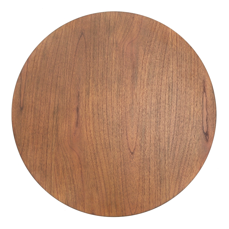 NPD Furniture Bernie Round Wood Coffee Table in Java Brown