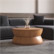 NPD Furniture Bernie Round Wood Coffee Table in Java Brown