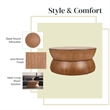NPD Furniture Bernie Round Wood Coffee Table in Java Brown