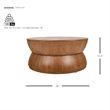 NPD Furniture Bernie Round Wood Coffee Table in Java Brown
