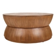 NPD Furniture Bernie Round Wood Coffee Table in Java Brown