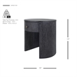 NPD Furniture Watkins Round Side/End Table in Brushstroke Black
