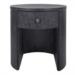 NPD Furniture Watkins Round Side/End Table in Brushstroke Black
