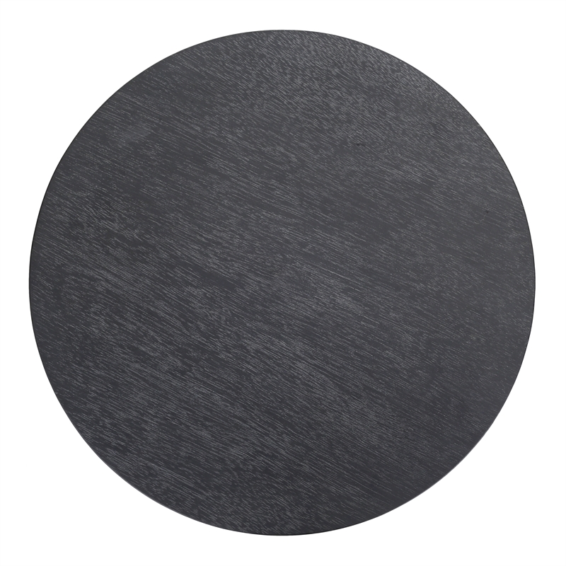 NPD Furniture Watkins Round Side/End Table in Brushstroke Black