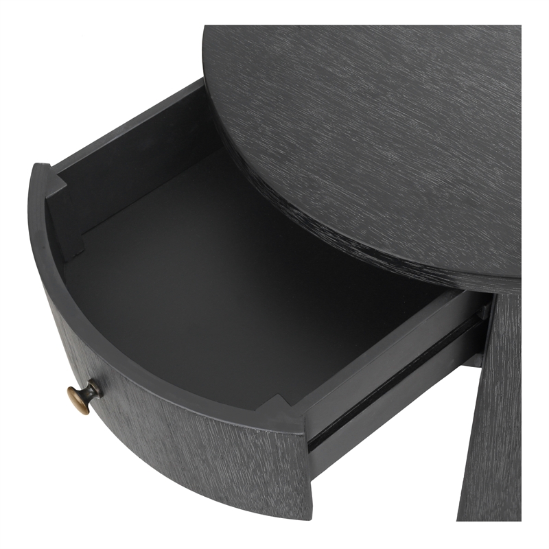 NPD Furniture Watkins Round Side/End Table in Brushstroke Black