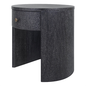 New Pacific Direct Watkins Round Side/End Table in Brushstroke Black