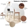 NPD Furniture Marco Faux Leather Counter Stool Drift Wood Frame in Brown