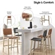 NPD Furniture Marco Faux Leather Counter Stool Drift Wood Frame in Brown