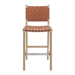 NPD Furniture Marco Faux Leather Counter Stool Drift Wood Frame in Brown
