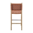 NPD Furniture Marco Faux Leather Counter Stool Drift Wood Frame in Brown