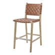 NPD Furniture Marco Faux Leather Counter Stool Drift Wood Frame in Brown