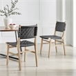 NPD Furniture Marco Faux Leather Dining Side Chair Drift Wood Frame Set of2