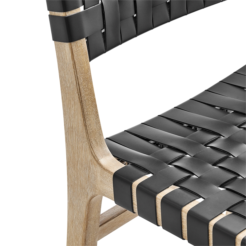 NPD Furniture Marco Faux Leather Dining Side Chair Drift Wood Frame Set of2