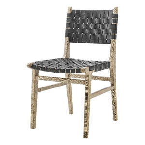 New Pacific Direct Marco Faux Leather Dining Side Chair Drift Wood Frame Set of2