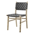NPD Furniture Marco Faux Leather Dining Side Chair Drift Wood Frame Set of2
