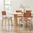 NPD Furniture Marco Faux Leather Dining Side Chair Drift Wood Frame Set of2