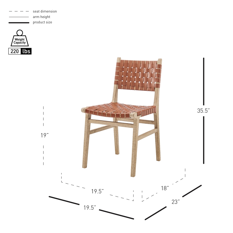NPD Furniture Marco Faux Leather Dining Side Chair Drift Wood Frame Set of2