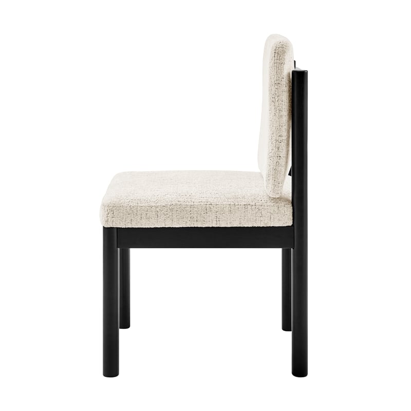 NPD Furniture Melvin KD Chenille Dining Side Chair Black Frame (Set of 2)