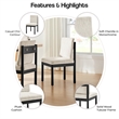 NPD Furniture Melvin KD Chenille Dining Side Chair Black Frame (Set of 2)