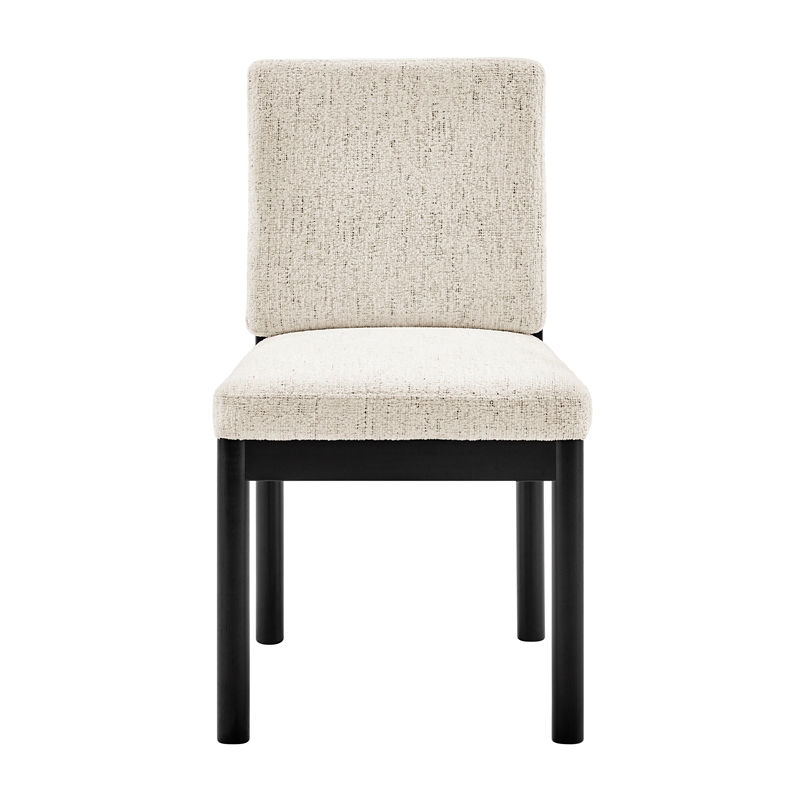 NPD Furniture Melvin KD Chenille Dining Side Chair Black Frame (Set of 2)