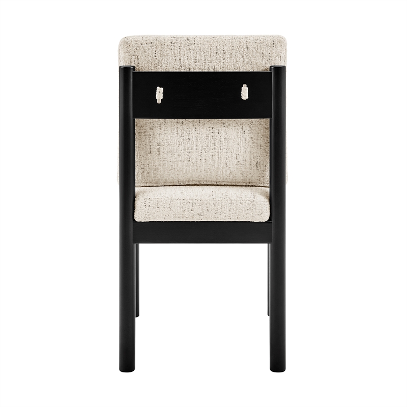 NPD Furniture Melvin KD Chenille Dining Side Chair Black Frame (Set of 2)