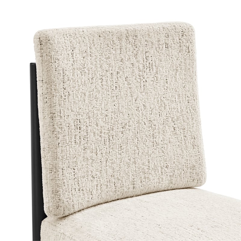 NPD Furniture Melvin KD Chenille Dining Side Chair Black Frame (Set of 2)