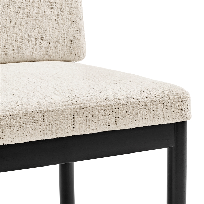 NPD Furniture Melvin KD Chenille Dining Side Chair Black Frame (Set of 2)