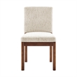 NPD Furniture Melvin KD Chenille Dining Side Chair in Cream (Set of 2)