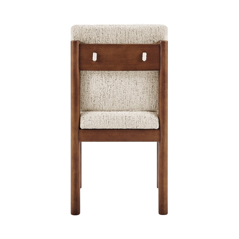 NPD Furniture Melvin KD Chenille Dining Side Chair in Cream (Set of 2)