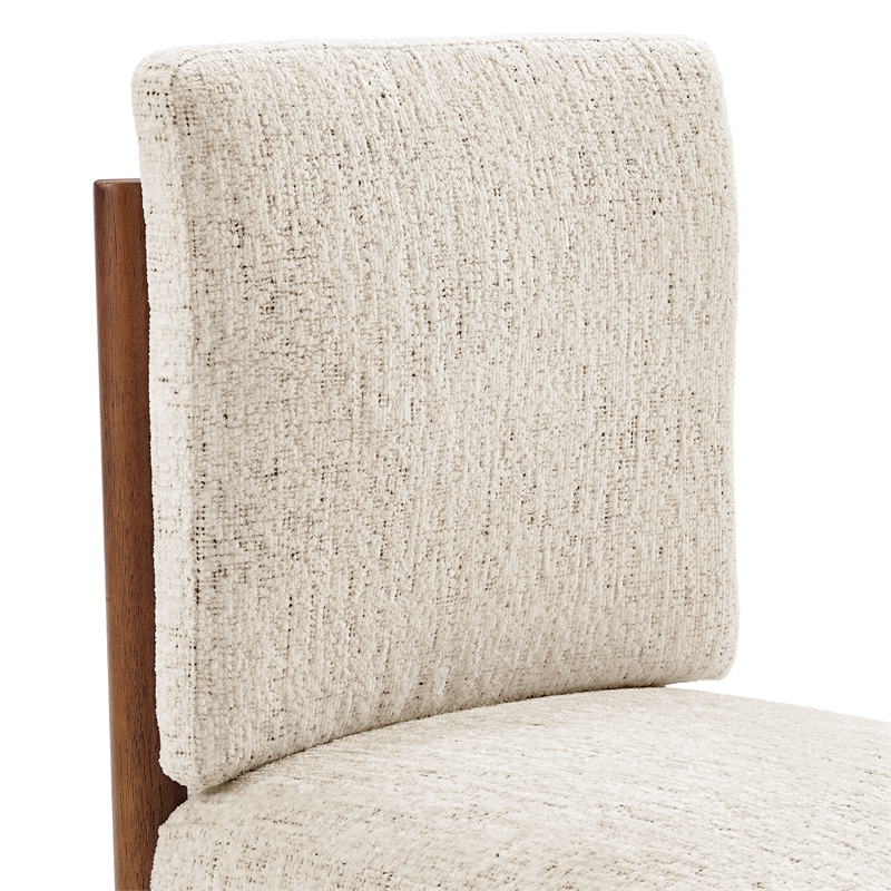 NPD Furniture Melvin KD Chenille Dining Side Chair in Cream (Set of 2)