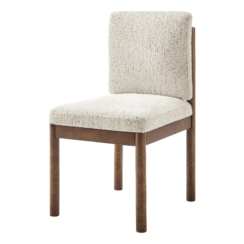 NPD Furniture Melvin KD Chenille Dining Side Chair in Cream (Set of 2)