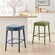 New Pacific Direct Rylee KD Chenille Backless Counter Stool in Green (Set of 2)