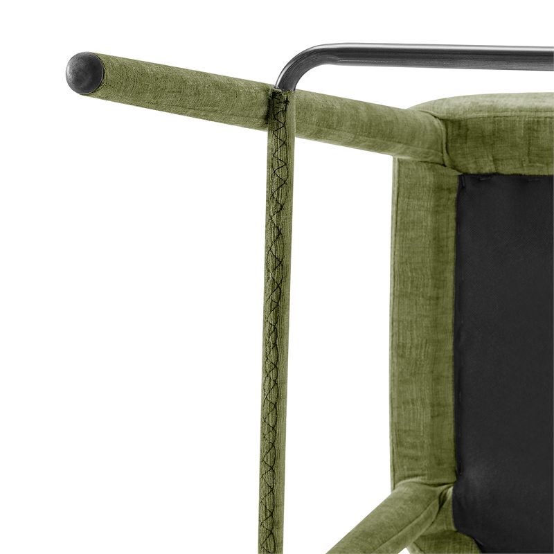 New Pacific Direct Rylee KD Chenille Backless Counter Stool in Green (Set of 2)