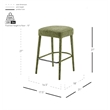 New Pacific Direct Rylee KD Chenille Backless Counter Stool in Green (Set of 2)