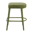 New Pacific Direct Rylee KD Chenille Backless Counter Stool in Green (Set of 2)